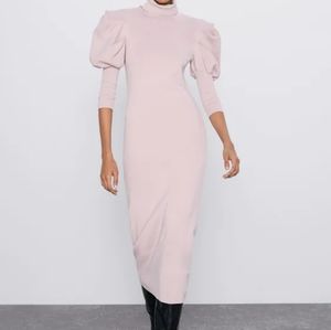Zara balloon sleeve light pink dress